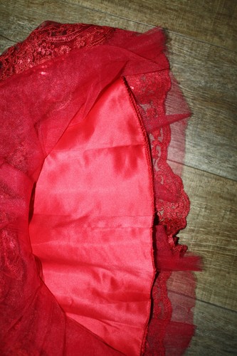 NWOT UNBRANDED PARTY/CHRISTMAS DRESS RED/CRANBERRY APPLIQUED FLORAL DESIGN - 6/7 - Picture 4 of 6