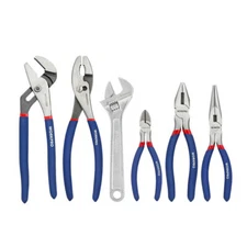 WORKPRO 6PCS Carbon Steel Plier Wrench Set Non-Slip Grip Adjustable Wrench Plier