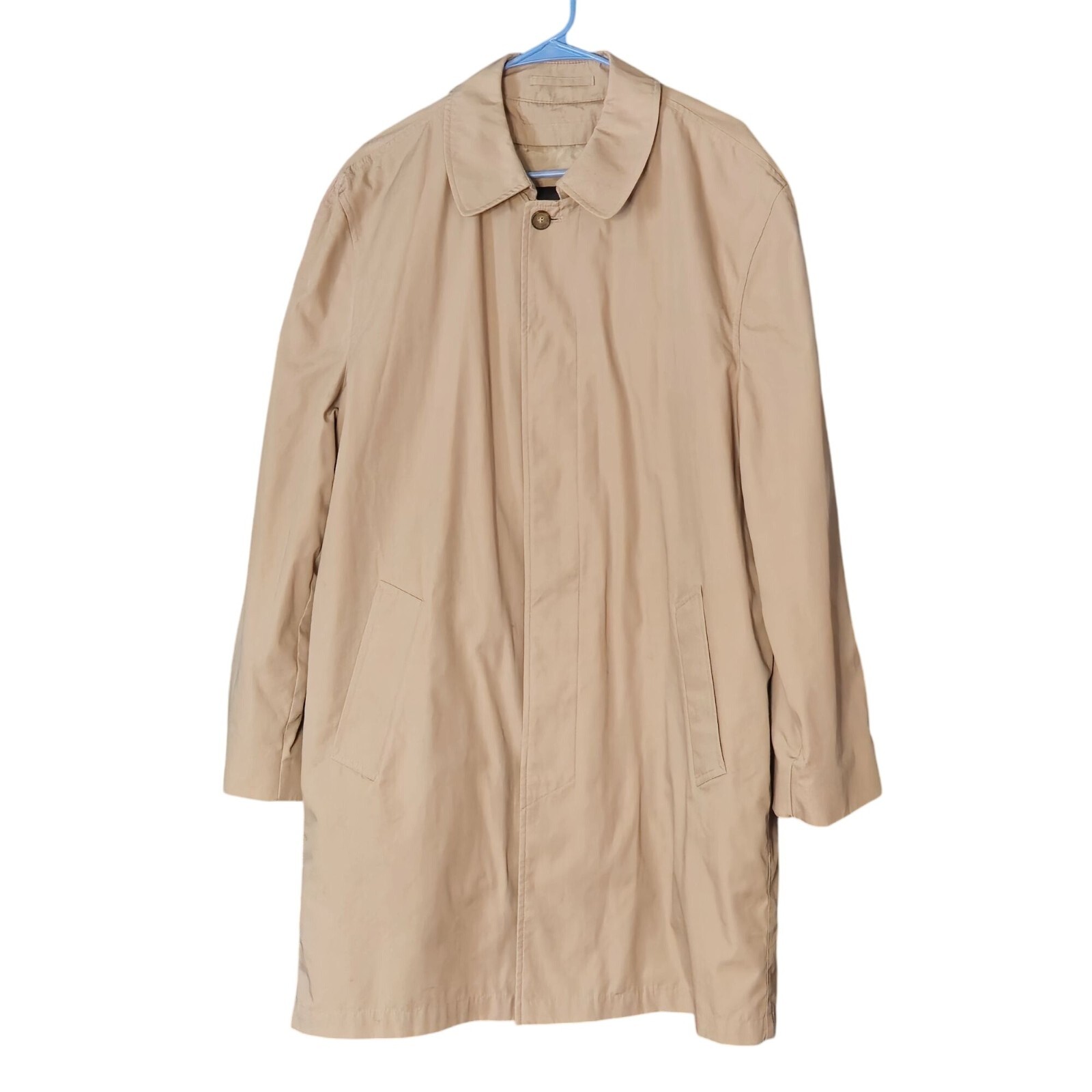 London Fog Men’s Tan Single-Breasted Trench Coat with Removable Liner