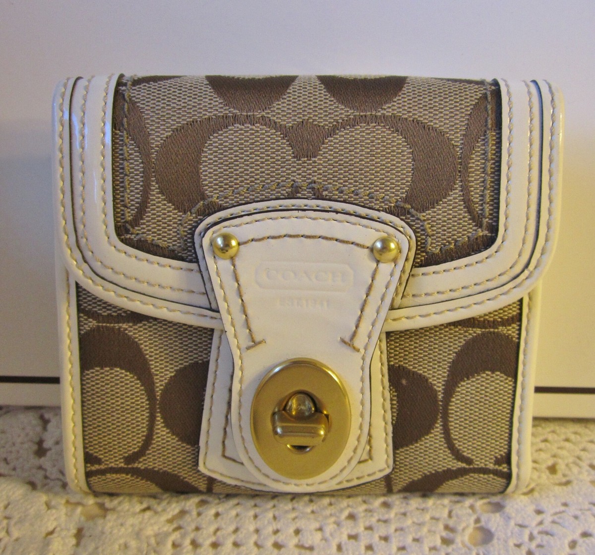 Coach Legacy Kisslock Wallet Turn Lock