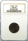 1937 5c Buffalo Nickel Rare Five Cents Philadelphia NGC MS66 Old Holder