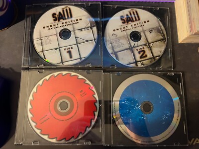 Lot of 10 Saw ii iii final chapter v vi 4 Director's Uncut DVDs Disc Only Used