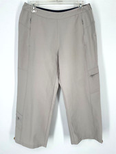 Title Nine Women's size 10 Hiking Trail Nylon Capris Crop Pants Grey side zip