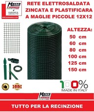 25 mt RETE PLASTIFICATA 12x12 ZINCATA ELETTROSALDATA VERDE RECINZIONE ø 1.2