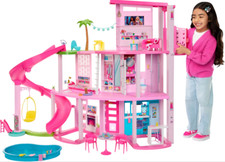 Barbie deluxe doll Pool Party Dreamhouse 75+ pieces Kids girls home Playset toy