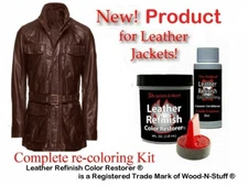 Jacket Leather Refinish Color Restorer ® Dark Brown color ~ Fix worn OLD 3pc KIT