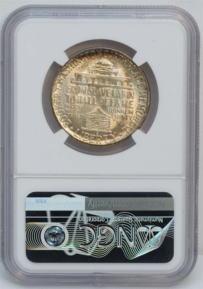 1950 S 50C US Booker T Washington Silver Half Dollar Coin (NGC MS 67 MS67) CAC - Image 3 of 4