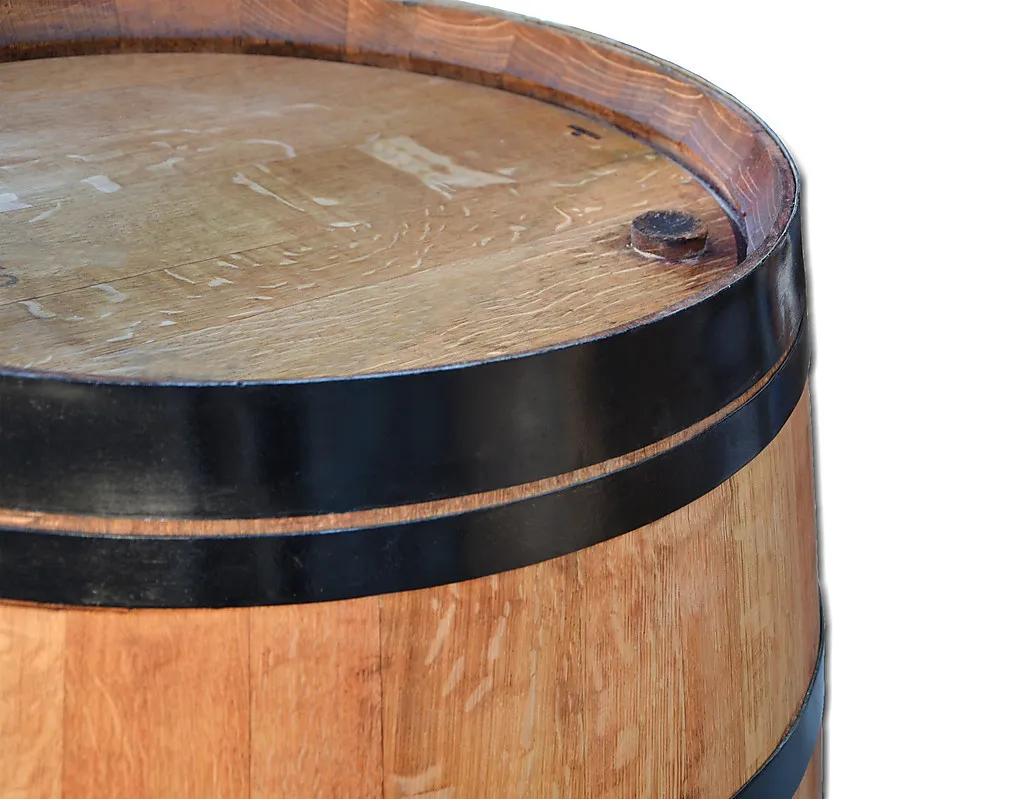Tonneau de decoration table bar 225 litres en bois de chêne massif, 1