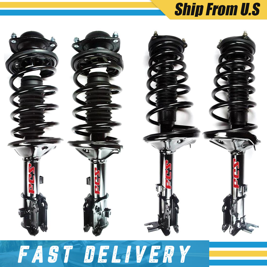 Detroit Axle - Left Front Driver Side Strut & Coil Spring Complete Assembly Replacement For 2000 2005 Hyundai Accent