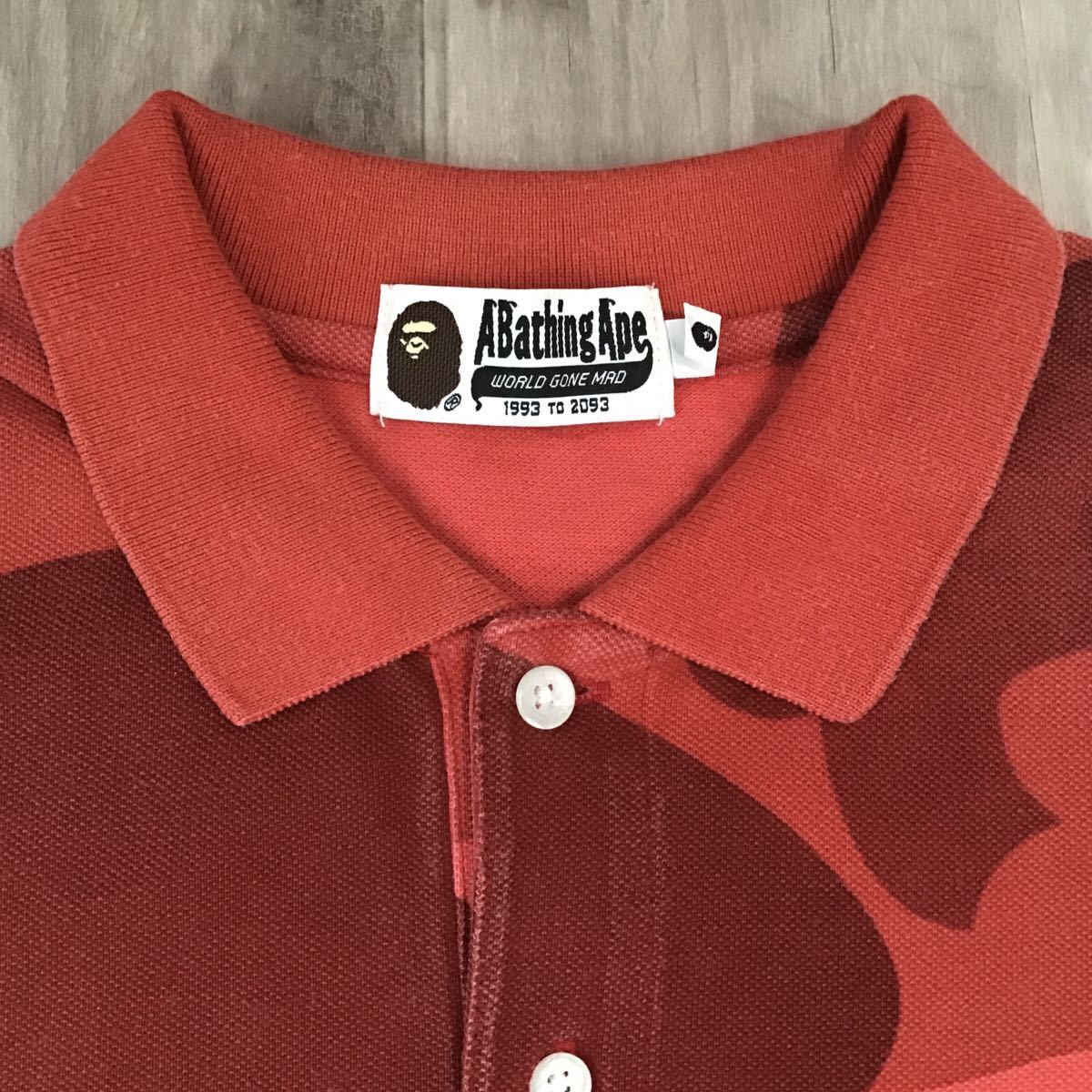BAPE giant red camo polo shirt A Bathing Ape Size M | eBay