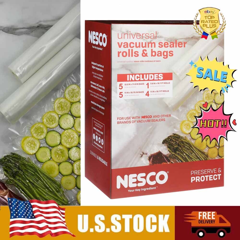 Home Set VS07V Vacuum Sealer Bag Variety Pack, Bag/Roll Combo Plastic