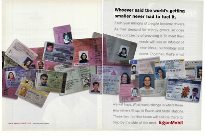 2000 ExxonMobil Worlds Getting Smaller Vintage Original Magazine Print Ad/Poster