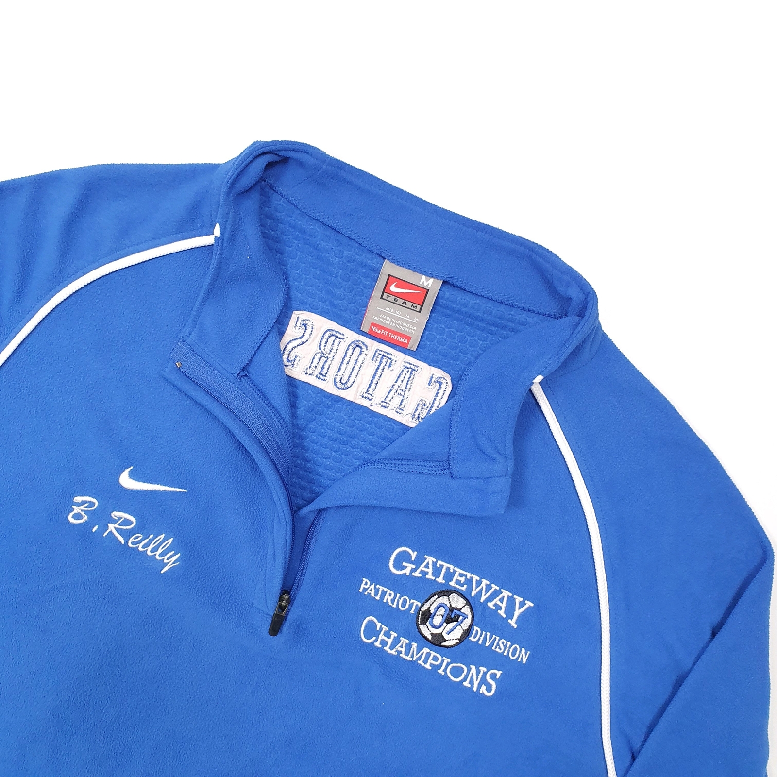 Mens NIKE Soccer Polyester 1/4 Quarter Zip Fleece Jumper M image 2