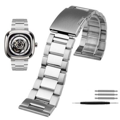 26-28mm Stainless Steel Watch Band Strap For Seven Friday 3122 Bracelet + Tools