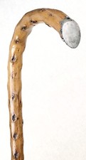 Vintage Antique 1890  SterlingSilver IrishBlackthorn Shillelagh Walking StickCane