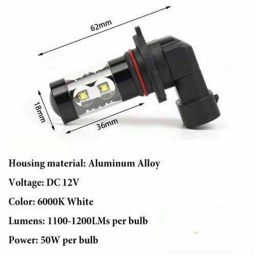 2X 9006 HB4 LED para BMW 325Ci 545i 530i 525i 530xi 525xi Bombillas antiniebla 6000K Foto 2 de 4