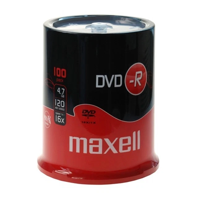 Maxell DVD -R Vergini Vuoti 4.7 GB 120 Minuti 16X dvdr + 1 cd Verbatim 275611