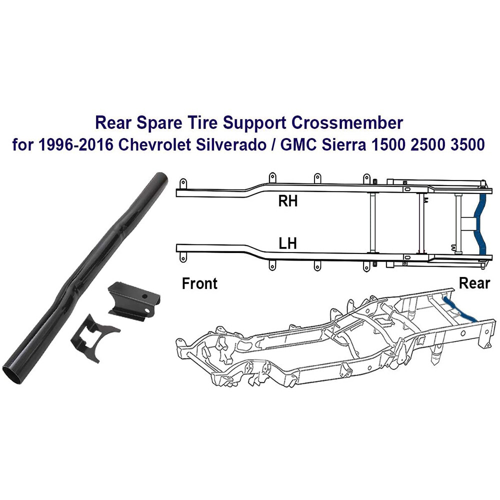 Rear Spare Tire Support Crossmember for 20072016 Chevy Silverado & GMC