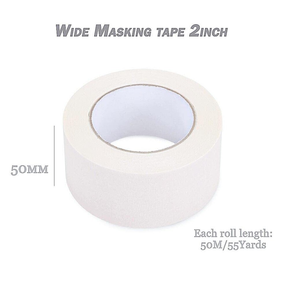 Masking Tape 2 inch Wide, Beige White Painters Tape G…