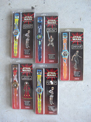 Lot of 5 1999 Hope Star Wars Episode I Watches NIP Anakin Jar Obi Queen