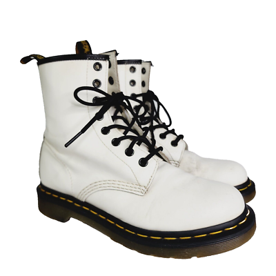 Dr. Martens Air Wair Cartor Unisex Combat Boots - Men’s Size 7/ Women’s Size 8 DR MARTENS 1460 AIR WAIR BLACK LEATHER EIGHT EYE COMBAT  main image 4