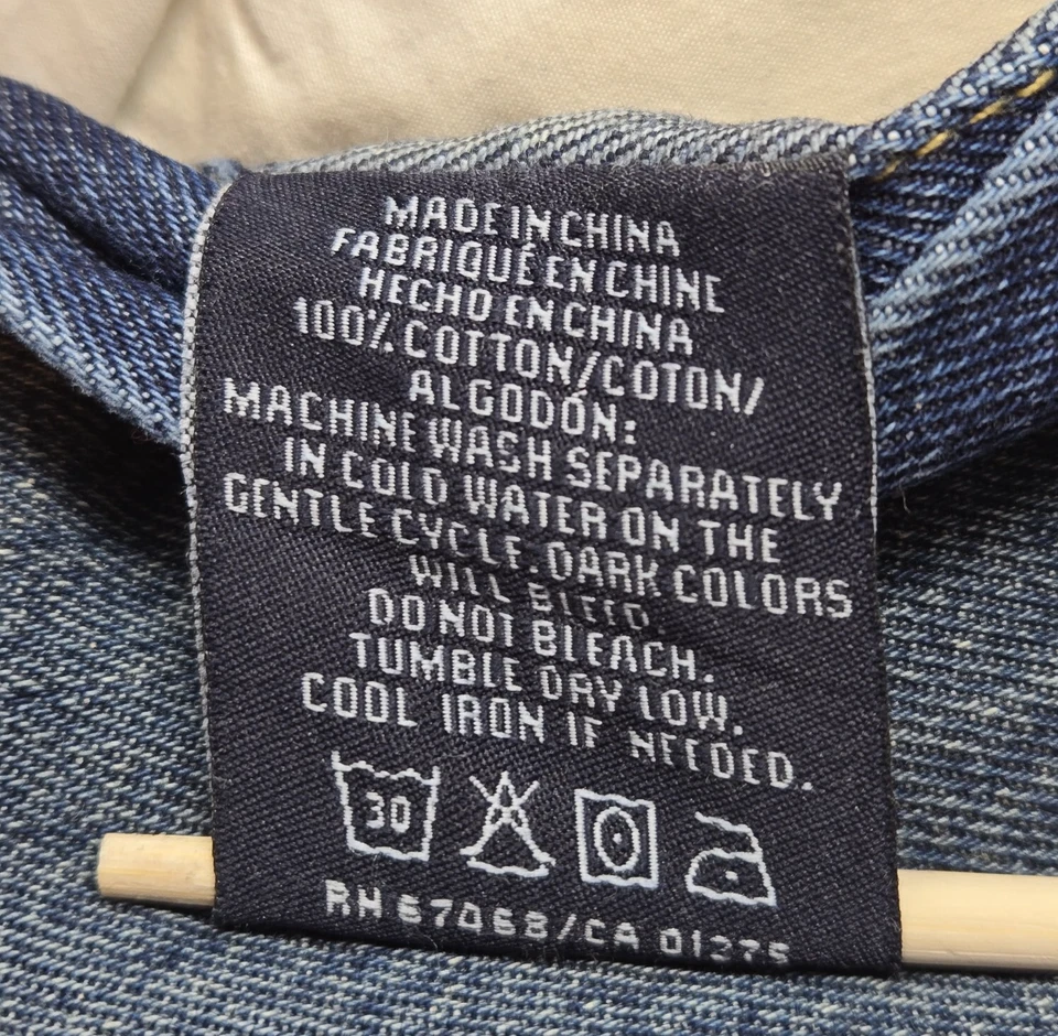 NAUTICA Pillow Denim & Strip *Grey Duck Feathers/ Down Logo Buttons  18x18 - Image 4 of 4