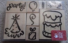 Birthday Bash Cake Candles Balloon Rubber Stamp Setby JRL Design