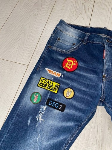 Dsquared2 Skinny Dan Jean Stretch Denim Designer Men's Jeans Pants Size 48 Blue - Picture 13 of 22