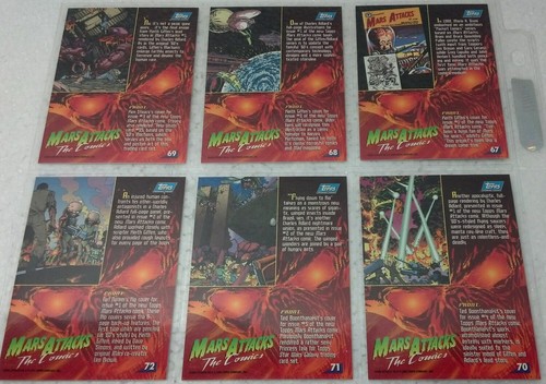 1994 Mars Attacks Topps THE COMICS 10 carte set logo Foil quasi nuovo/VG #67 fino #76 - Foto 7 di 9