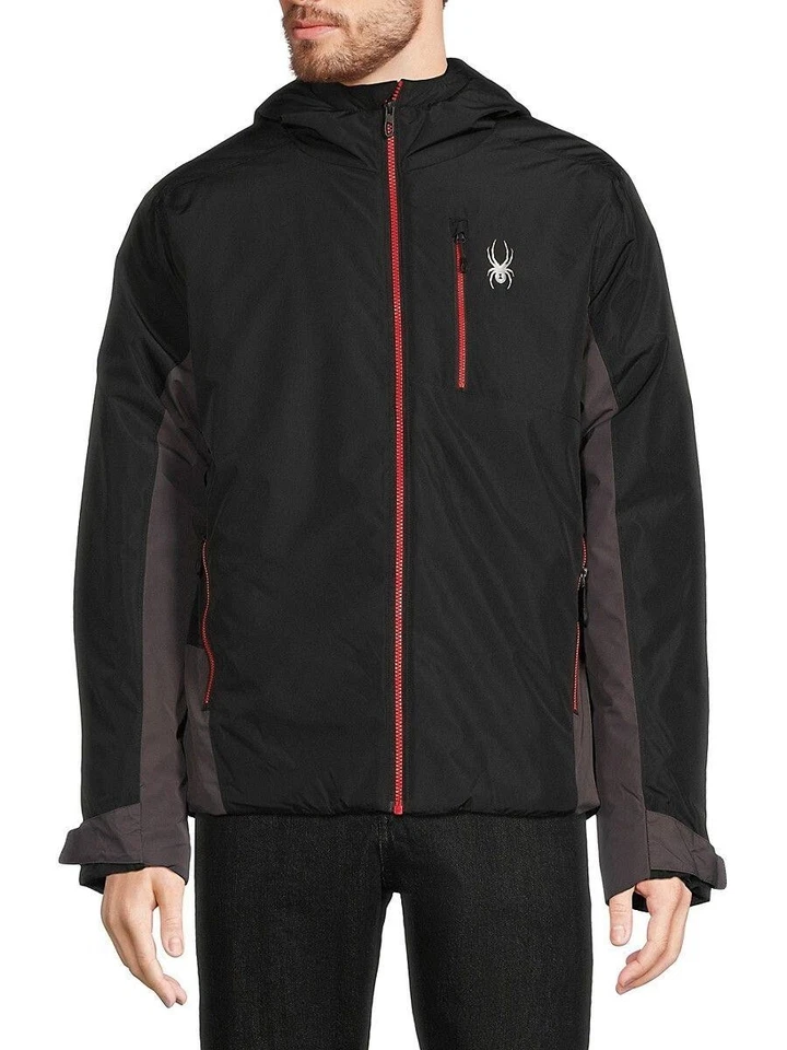 NUEVA CHAQUETA CON CAPUCHA SPYDER PARA HOMBRE Logo NEGRA TALLA S/100% AUTÉNTICA Foto 3 de 4