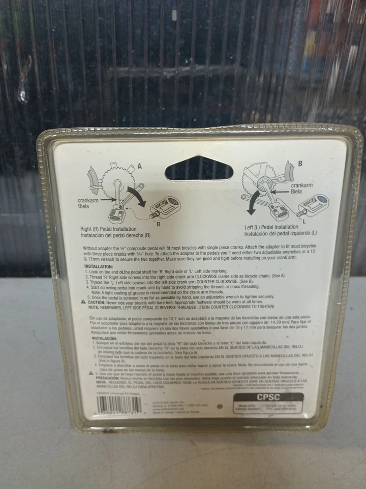 Pedales de bicicleta Bell Universal Fit Comp con reflectores negros nuevos Foto 4 de 4