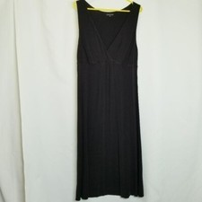 EILEEN FISHER Black Faux Wrap Tank Midi Dress Size Medium