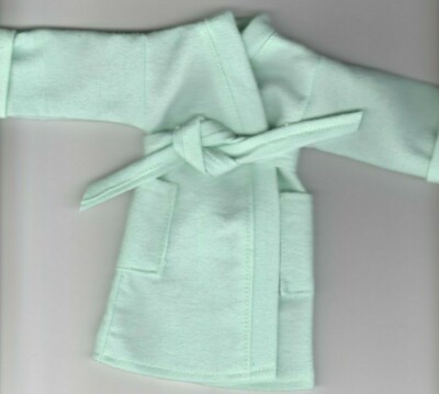 Solid Light Green Colored Flannel Robe That Fits Ken/Barbie and Elf Doll R4