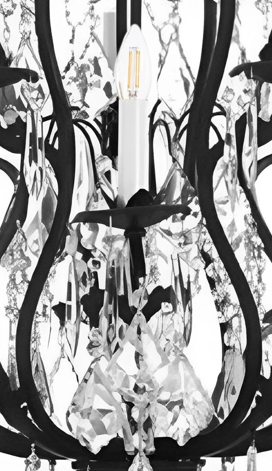 Candelabro estilo vintage vara ferro e cristal grande com cristais ideal para sala - Imagem 4 de 4