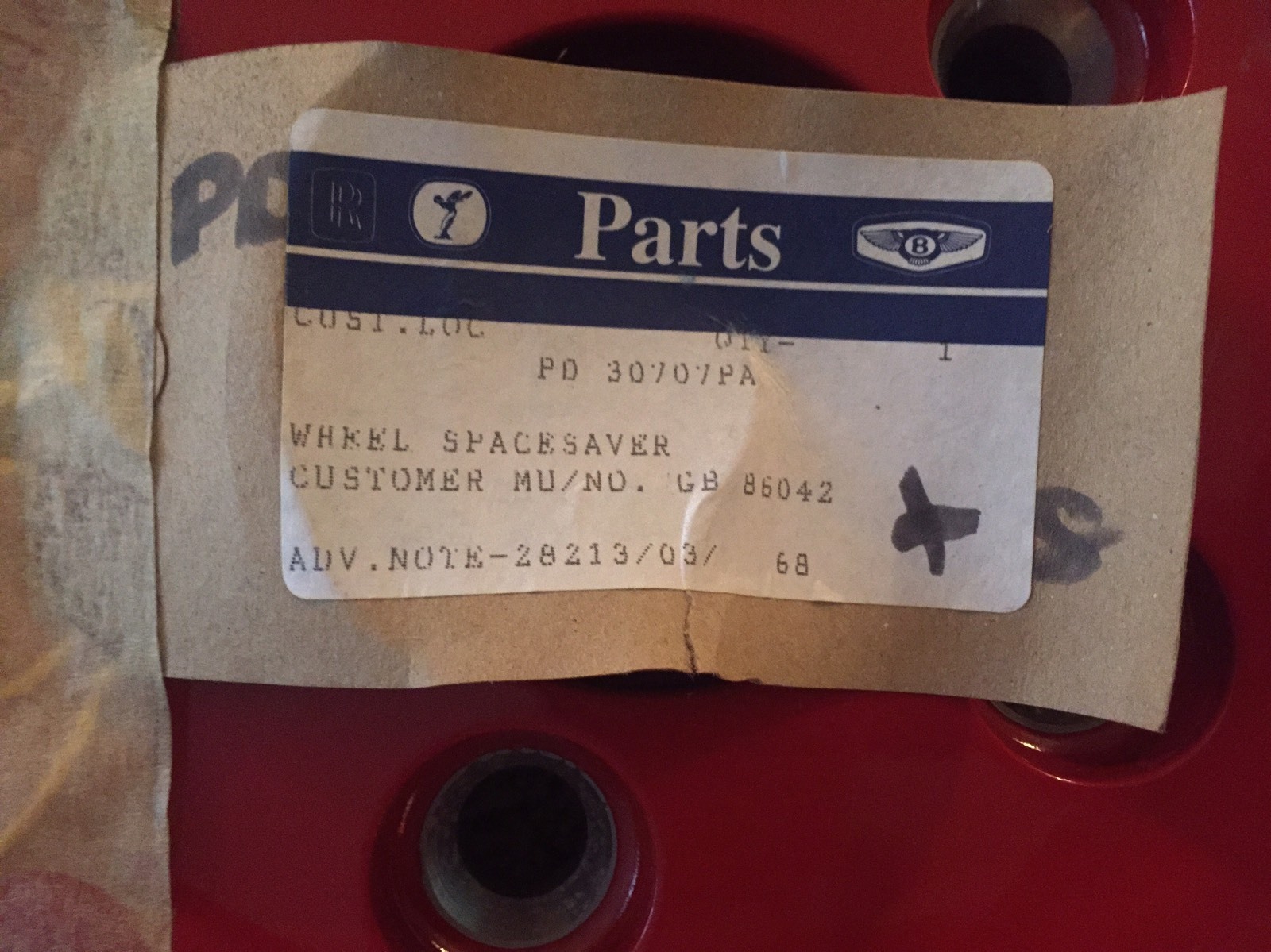 Rolls-Royce Silver Seraph Bentley Arnage 2000-02 Spare Wheel PD30707PA NOS OEM