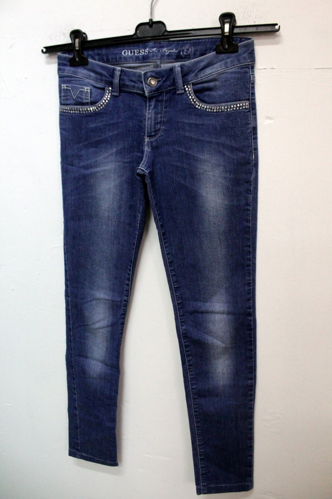 Guess Los Angeles Jeans Donna Taglia 36 Pantalone Blu Cotone Pants Pant Logo