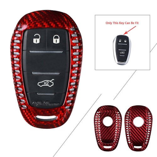 Remote Key Shell Cover Case For Alfa Romeo Stelvio Red Carbon Fiber Car - Picture 1 of 6