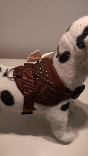 Hundegeschirr XS braun getupft , Softgeschirr Schleife Welpen Brustgeschirr - Bild 4 von 6
