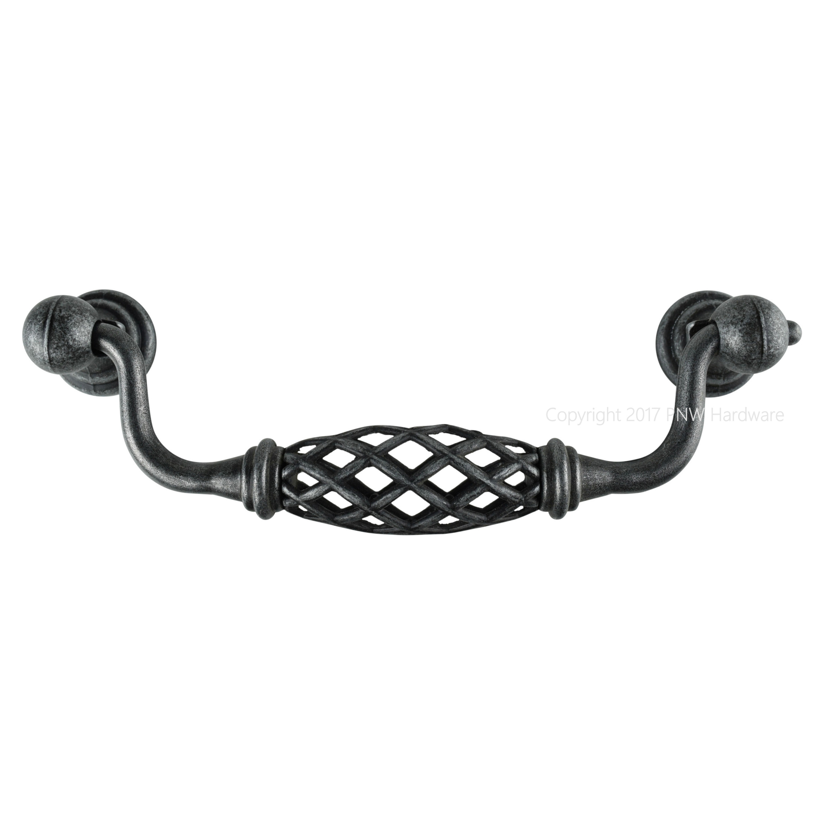 5” Jeffrey Alexander 749-128SIM Birdcage Pewter Cabinet Drawer Pull Handle 128mm