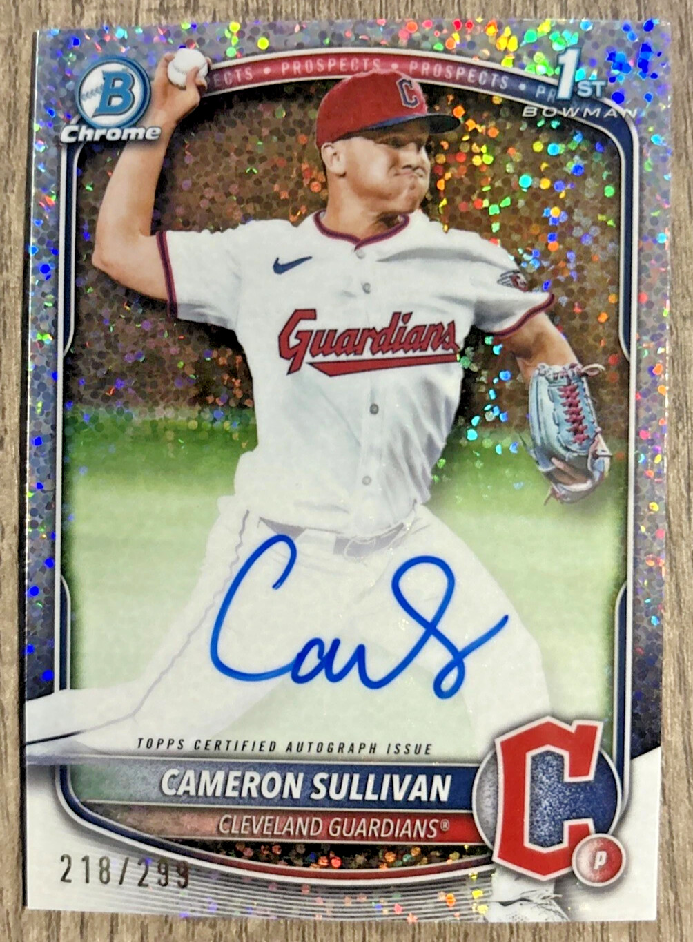 Cameron Sullivan Speckle Refractor Rookie Auto #d/299 2025 Bowman Chrome 1st MLB