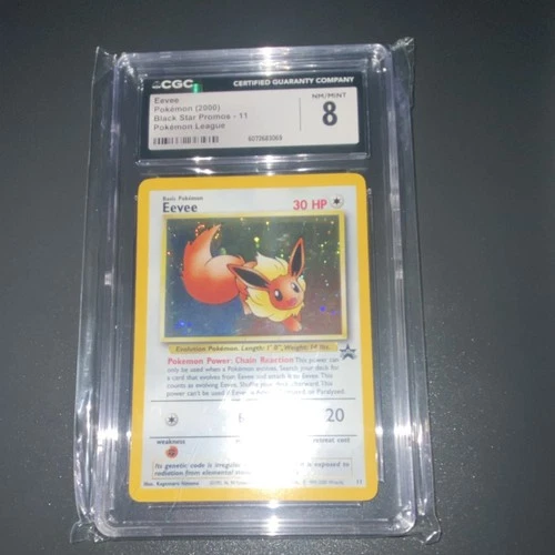 Pokémon Eevee CGC 8 Black Star Promo #11 League Holo Wotc 2000