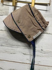 The Beaufort Bonnet Company Bonnet Kids Medium 9-18m Tan Corduroy Plaid EUC