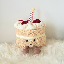 Jellycat Amuseables Strawberry Birthday Cake Plush Doll   Kids Birthday Gift NWT