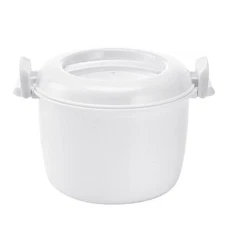 Microwave Rice Cooker Mini Steamer Maker Vegetable Pot Cookware Lid 18x18cm