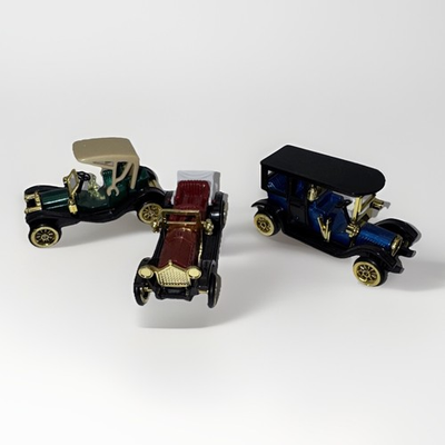 #ad Set of 3 Vintage Die Cast Classic Cars High Speed 2.5” Antique Model Cars $8.00