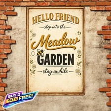 Welcome To Our Hive Vintage Bee 8x12 Farmhouse Honey Metal Tin Sign