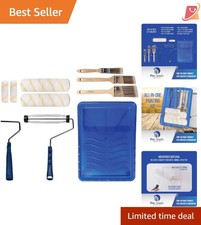 Paint Roller Kit with Brushes 10 Piece Set Microfiber Washable Reusable