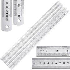 Lothee 6 Pieces Metal Yard Stick Meter Large Stainless Steel 40 Inch 