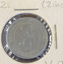 1942 Bolivia 20 Centavos Zinc Coin One Year Only Free Shipping
