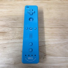 FOR PARTS Official Wii Remote Nintendo Motion Plus Blue Controller NOT WORKING
